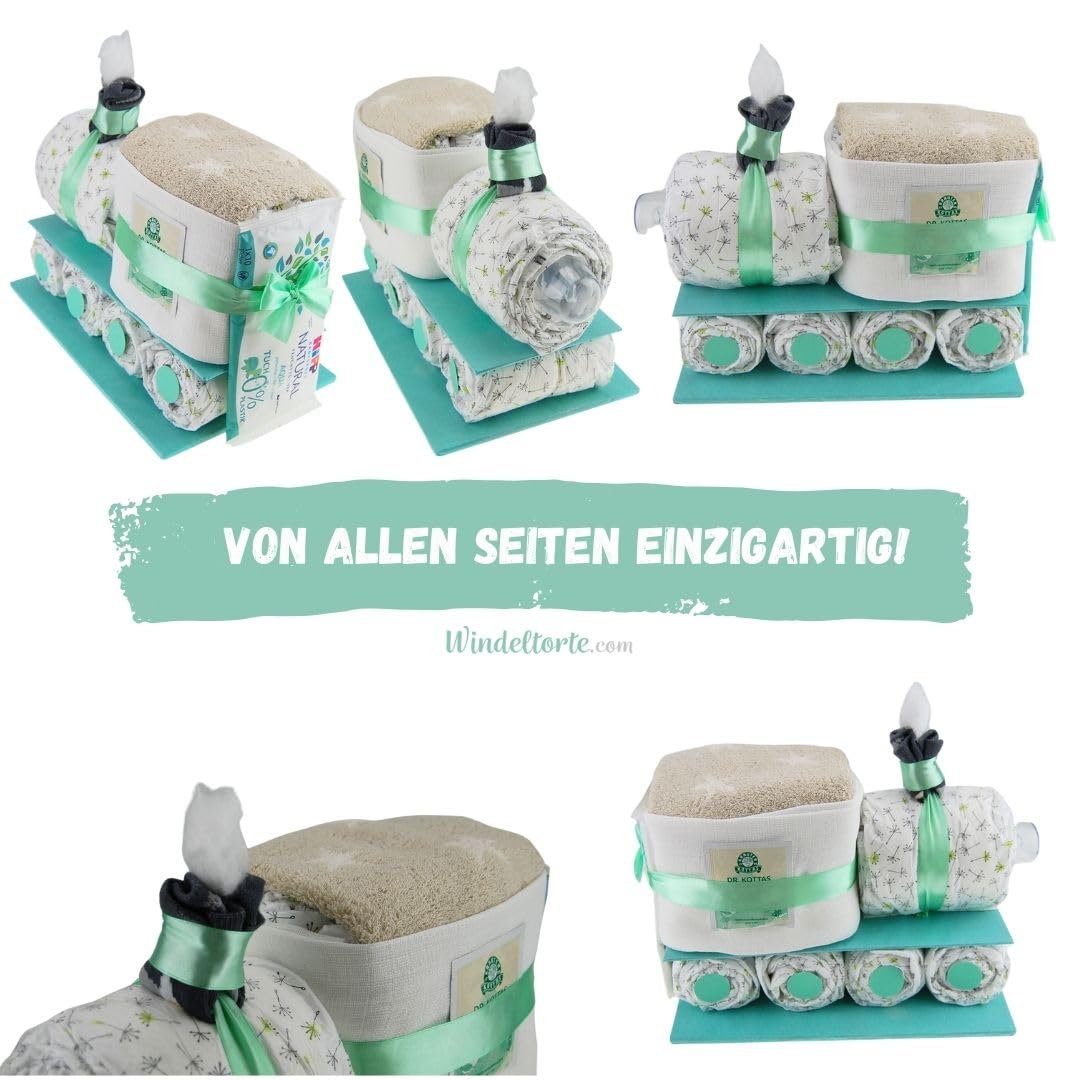 Lillydoo Couches Neutres Windeltorte 29 Couches Cadeau de Naissance Fabriqué à la Main