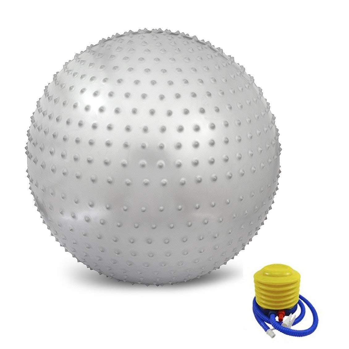 IRIS Fitness 85 cm Anti Burst Slip Resistant Yoga Exercise Balls Gym Fitness Point Massage Balance Ball with Foot Pump (Grey)-image-43