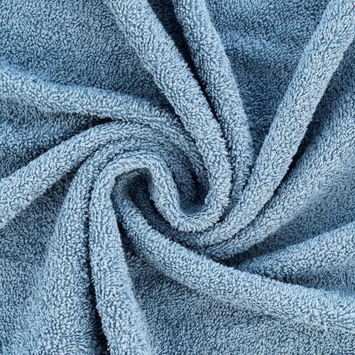 Image of Casa Copenhagen Germany Design - He & She Collection 100% Super Soft Cotton 6 Piece Face Towels Set (Size : 30 x 30 cm) - Dusty Blue & Pink