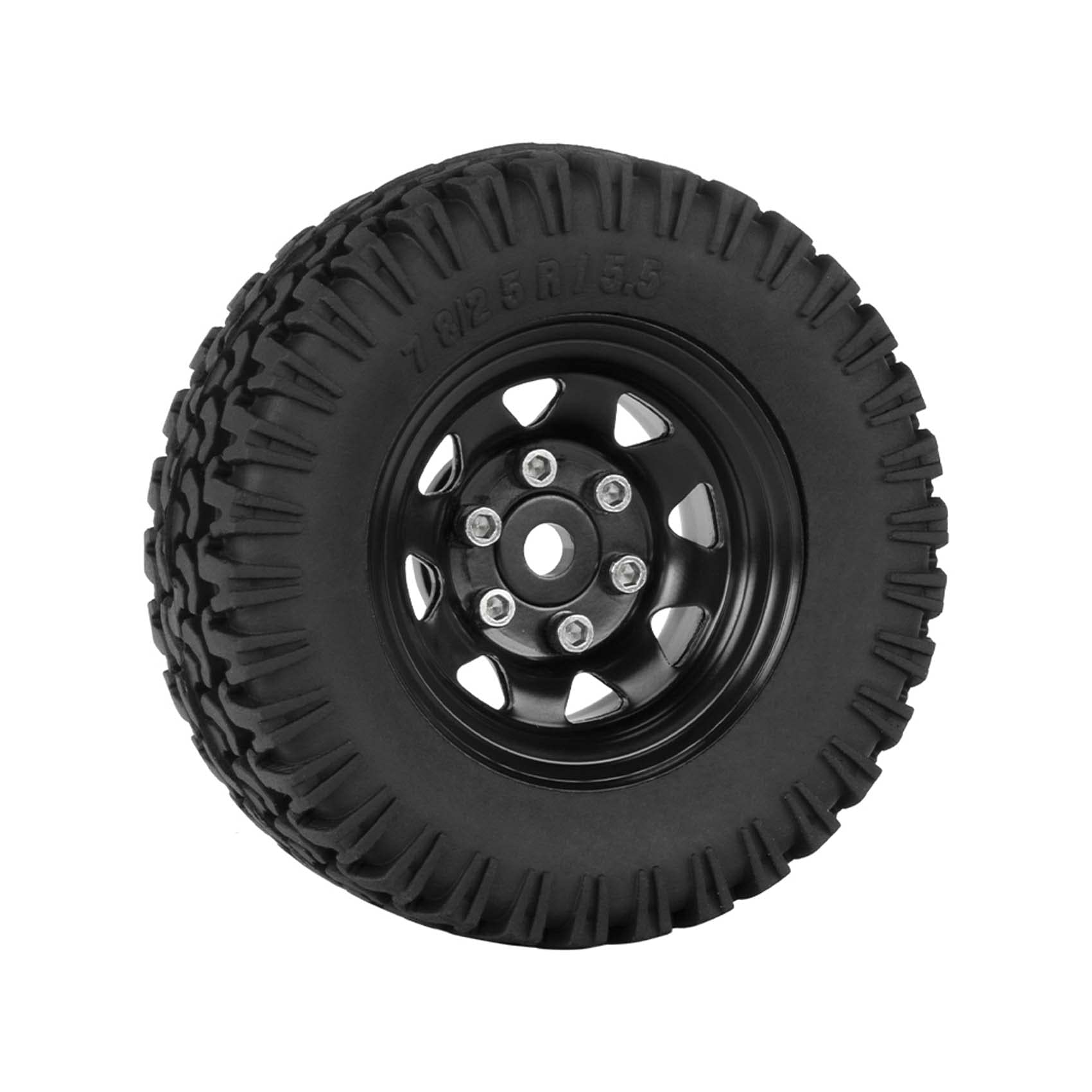 KEEDA Neumáticos RC de 1,55 pulgadas y llantas de aleación Beadlock para 1:10 RC Crawler Auto Tamiya CC01 CC02 LC70 MST JIMNY AX90069 D90 (A Negro), K-1.55 TYRESET