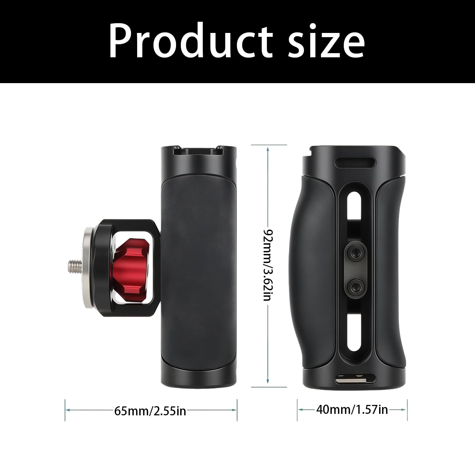 Impugnatura ergonomica laterale con montaggio a vite da 1/4 pollici per fotocamera DSLR Cage impedisce scivolamenti accessori di montaggio facili maniglia professionale follow concentrazione