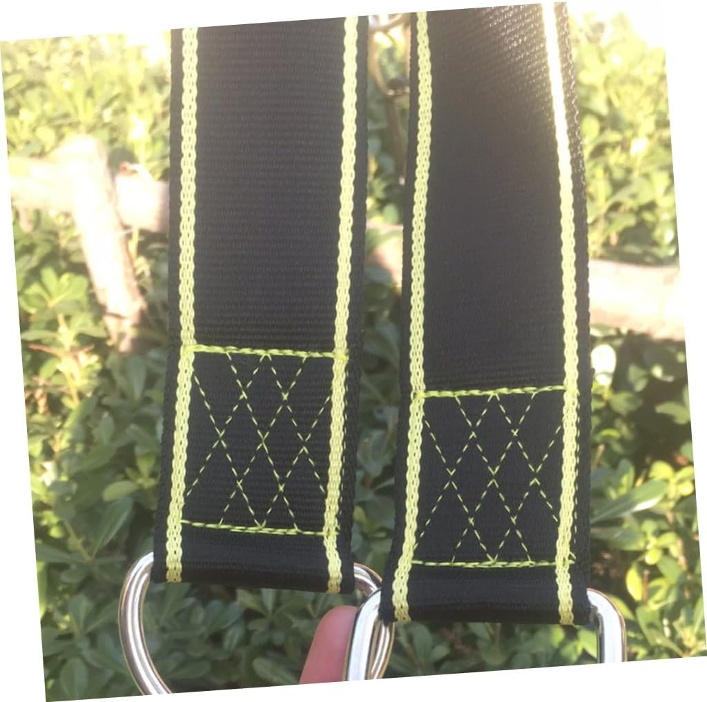 2 Pack Hammock Tree Straps Nylon with Carabiner Hooks 5x150cm | Black Pair, Scratch Resistant and Lightweight, for Camping Emergencies and Package Binding