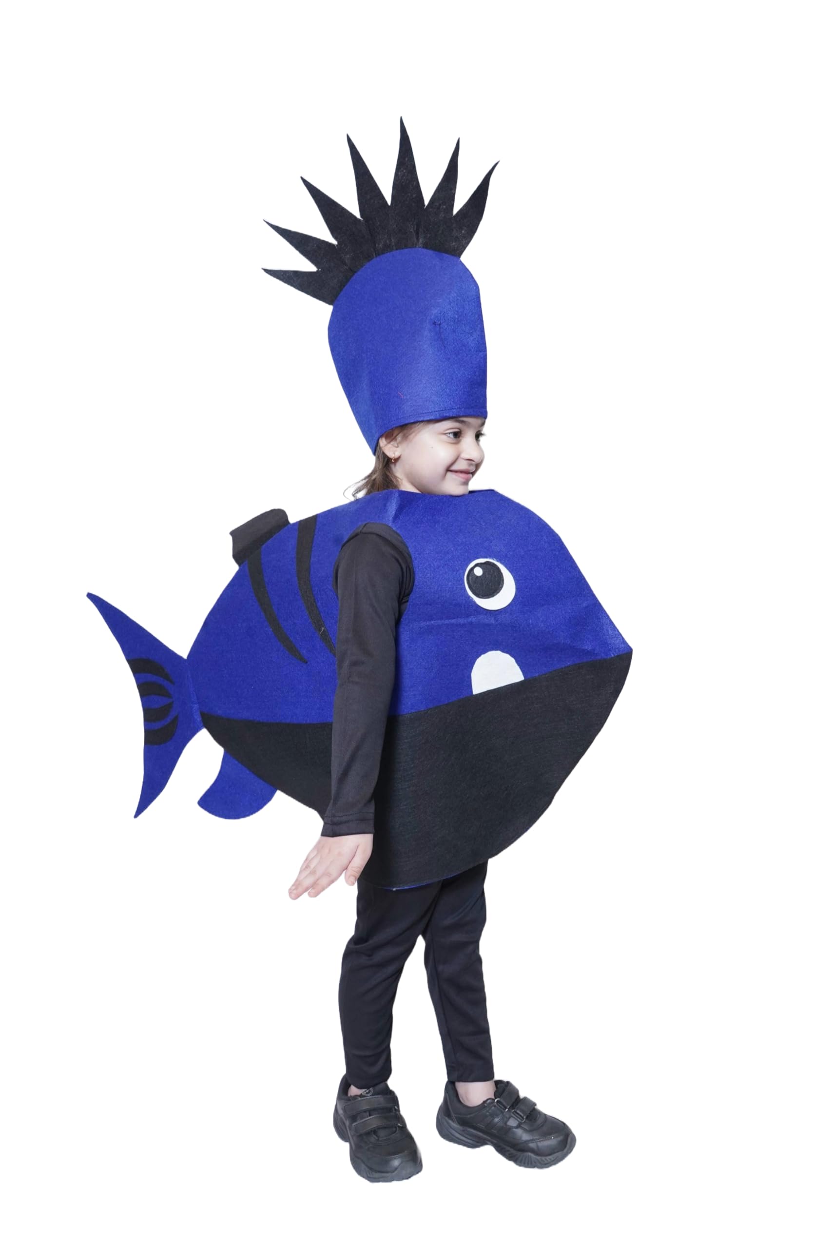 Kaku Fancy Dresses Polyester Shark Fish Cutout For Kids, Water Animal Costume For Boys & Girls (Freesize/Only Cutout With Cap), Multicolor-image-24