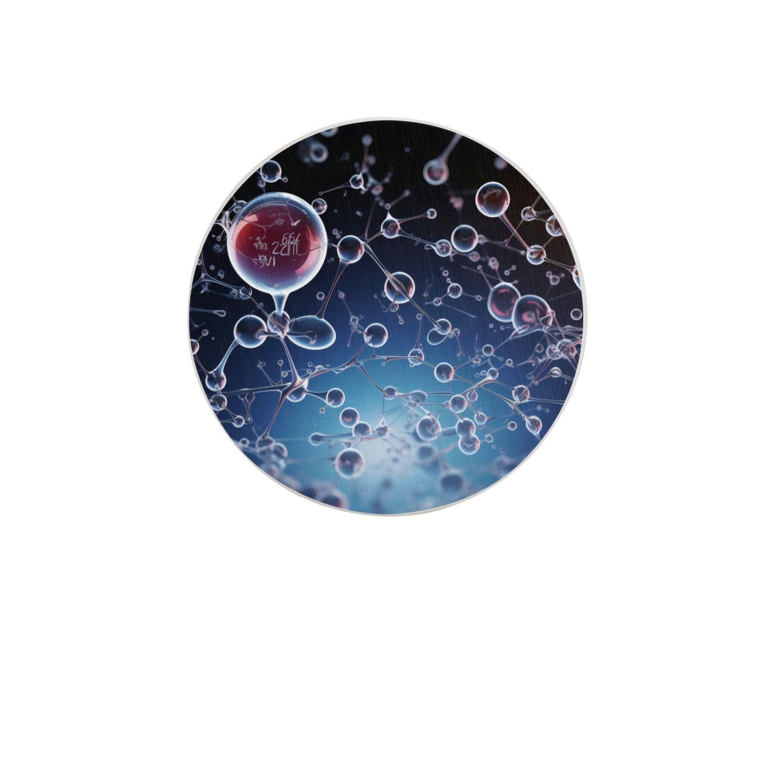 Abstract ScienceAbsorbent Drink Coasters Diatomaceous Round Coaster 4 Inch Reusable Cup Coasters Set 4pc