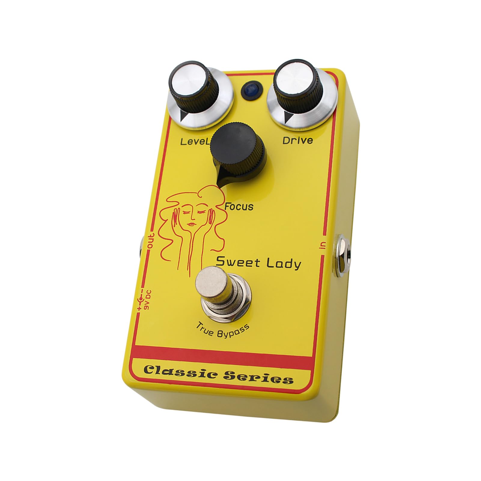 Pistallo di Overdrive Mosky, Pedale degli Effetti della Chitarra a Basso Guadagno Sensibile al Tocco Professionale con Vero Bypass, Potenza 9 V CC (Ingresso/Output da 6,35 mm)