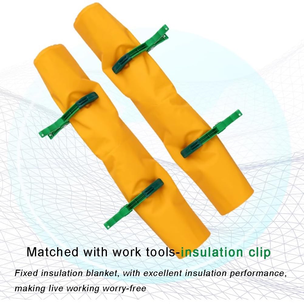 2er-Pack Isolierdecke zum Schutz vor Stromschlägen, große Hochspannungs-Isoliermatte für Elektriker mit 4 Clips, handelsübliche gelbe isolierte wasserdichte Matte(Yellow-0.4kv,600x800mm)