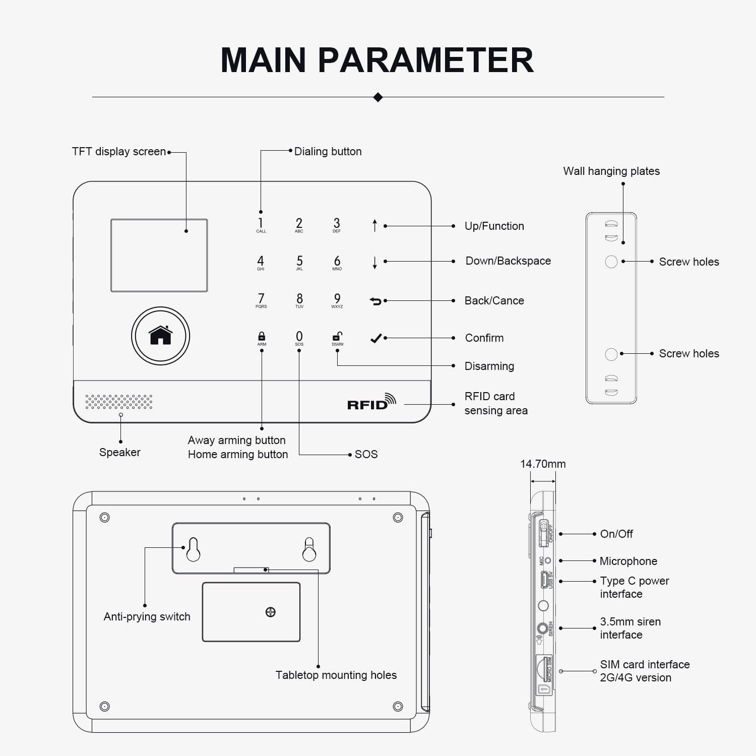 PGST Alarmanlage Haus,4G GSM+ WLAN Alarmanlage Wohnung,13 Stück Smart Komplettsysteme mit App,120dB Sirene,Tür- und Fenstersensoren,Bewegungsmeldern,Funktioniert mit Alexa