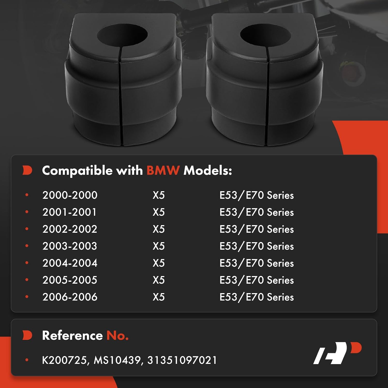 A-Premium 2 x Front To Frame Sway Bar Bushing Kit, Compatible with BMW E53/E70 Series X5 2000-2006