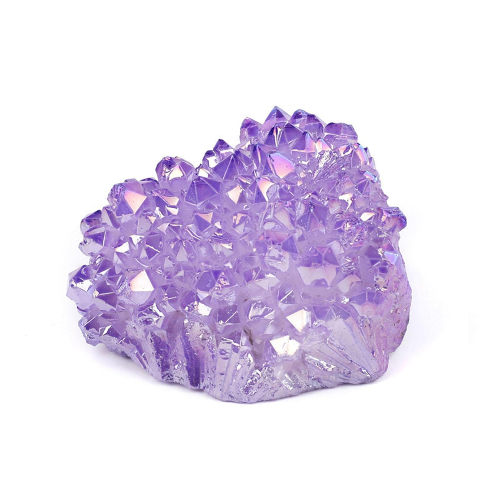 ITCLEYMDZV Raw Rock Crystal Cluster Titanium Coated Amethyst Gemstones Balancing Crystals for Home Table Decorations Gift,3-5cm