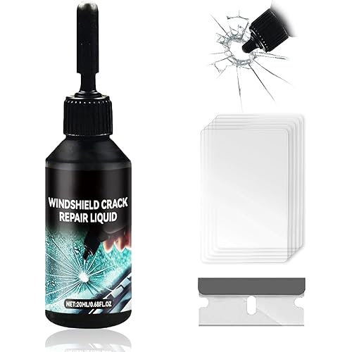 Windshield Crack Repair Kit,2025 Latest Upgraded Glass Crack Repair Kit,5MinQuick-Glass Repair Liquid,Long-Lasting for Windshields, Windows, Mirrors,All Crack Types Windshield Repair Kit (Black).