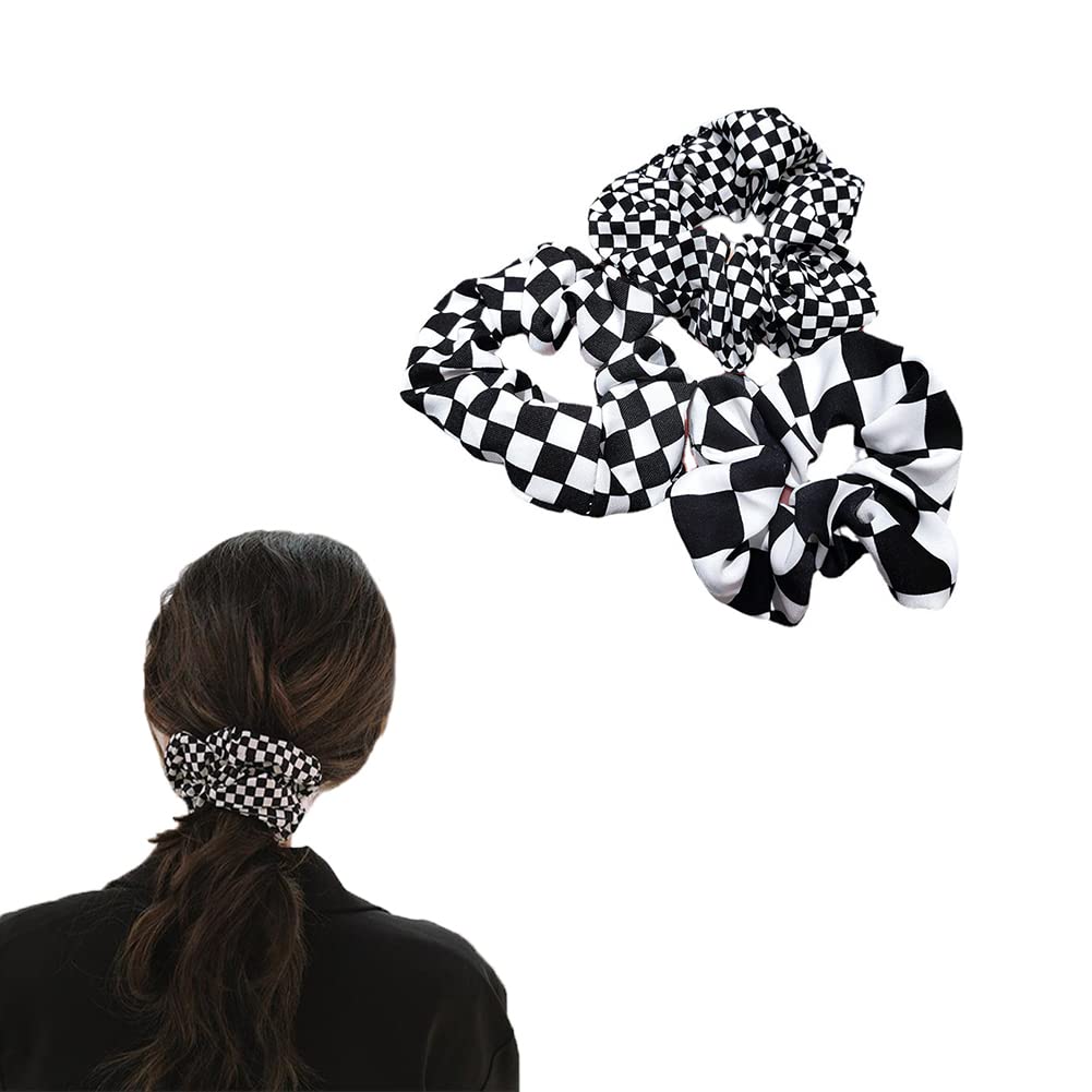 Elegante Fascia per Capelli a Scacchi Bianco e Nero Fatta a