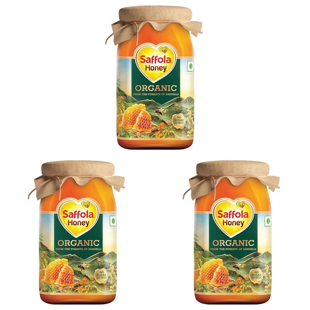 Saffola Wild Forest Organic Honey, 500g, 100% Pure Wild Forest Organic Honey (Pack of 3)-image-11