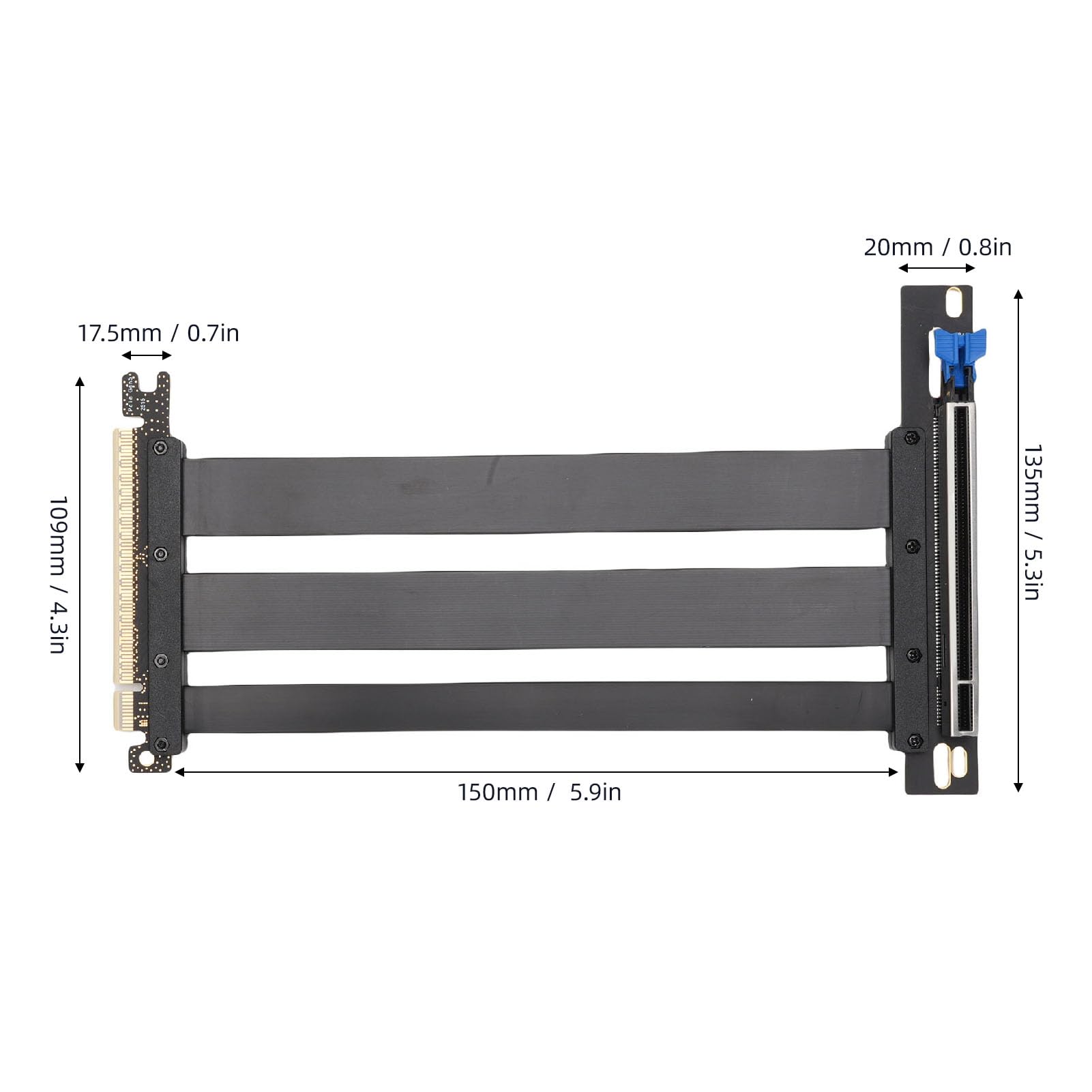 Karta Graficzna Przedłużacza, PCIE 5.0 Riser Caole ABB 128 GB/s dla Serwerów (15 cm)