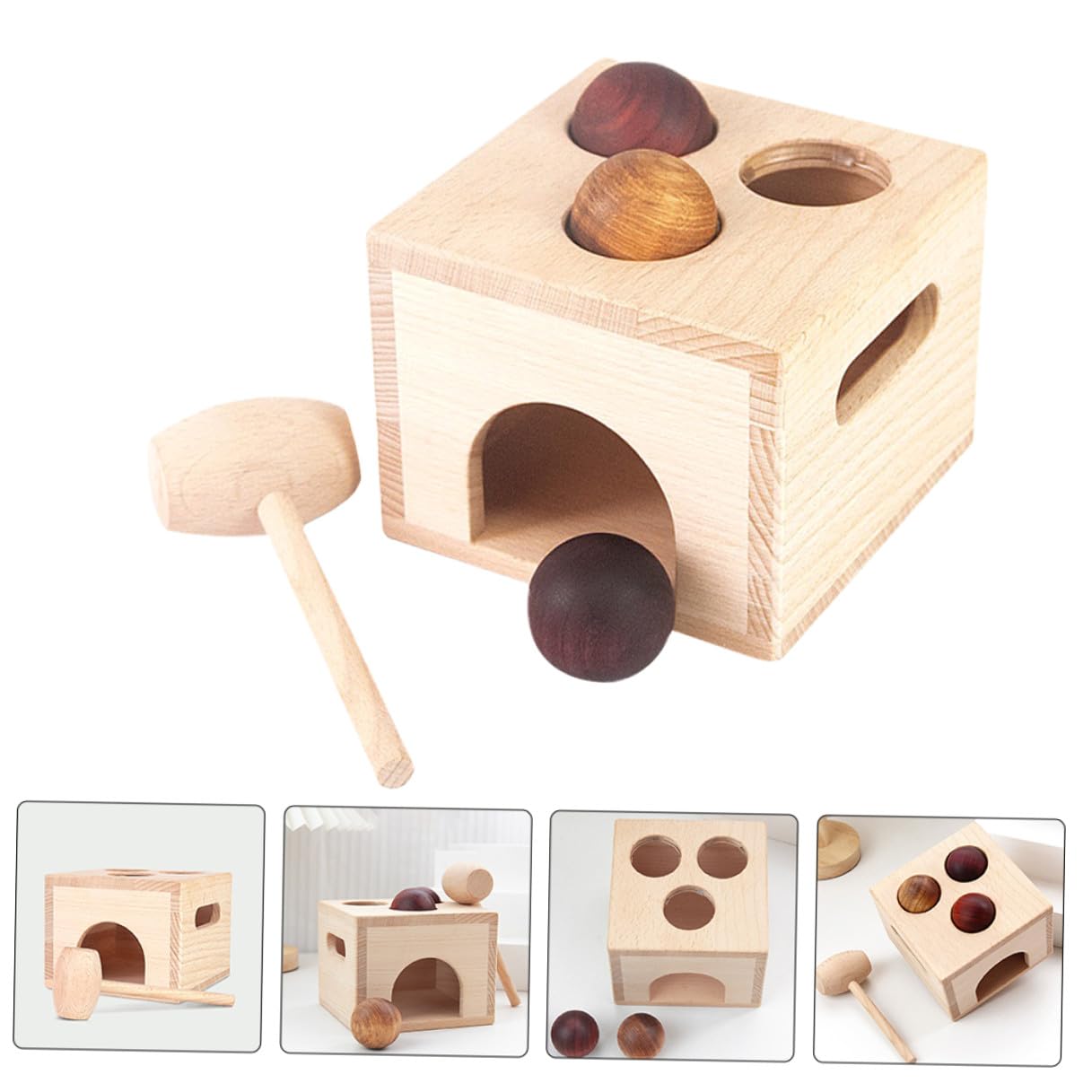 VICASKY Giocattolo Caduta di Palline in Legno Educativo per Bambini, Set, Migliora Coordinazione Mano-Occhio, per Giochi di Apprendimento Montessori
