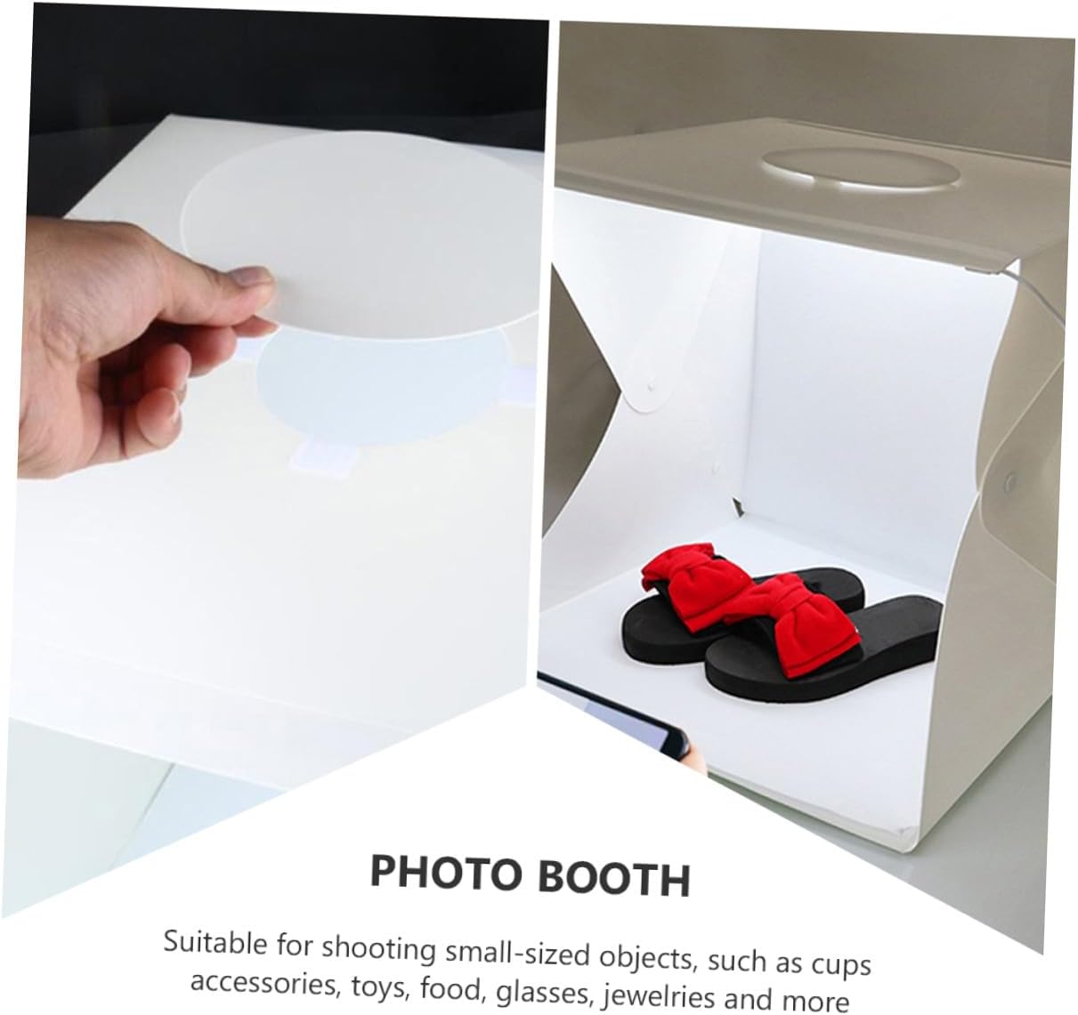 Portable Photography Light Box 30cm with LED Lights and Black White Backdrops, Small Photo Studio Tent for Product Shooting and Small Business Supplies