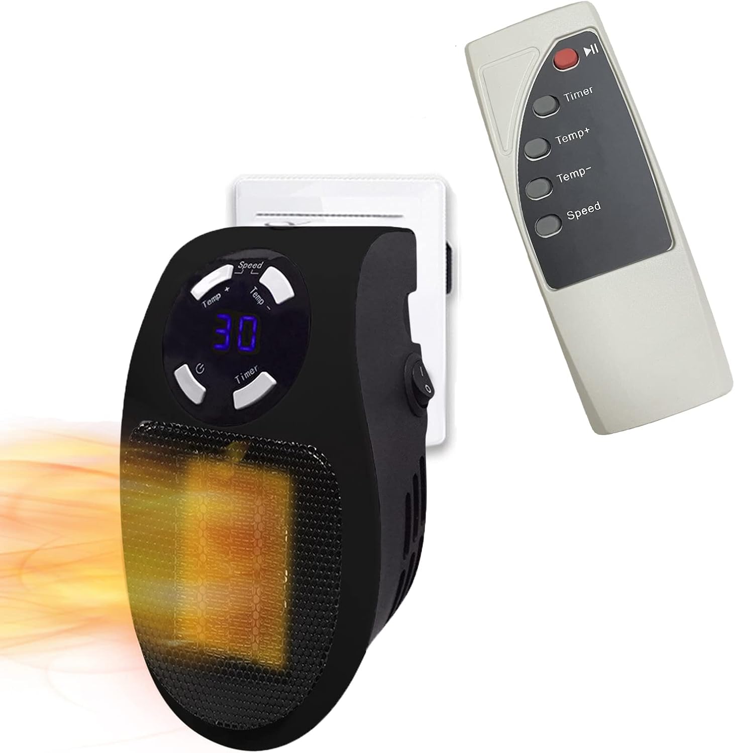 Buy Wall Outlet Electric Space Heater, 500W Smart Space Portable Heater