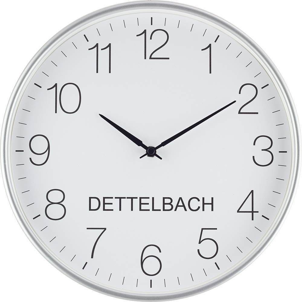 Eurotime Weltzeituhr Quarz 30 cm Kunststoffgehäuse Silber, Städtenamen frei gestaltbar, geräuscharmes Werk, kein Ticken, für Büro, Haushalt, Hobbyraum, Hotel etc; DREI Uhren im Set, 82800-07W3