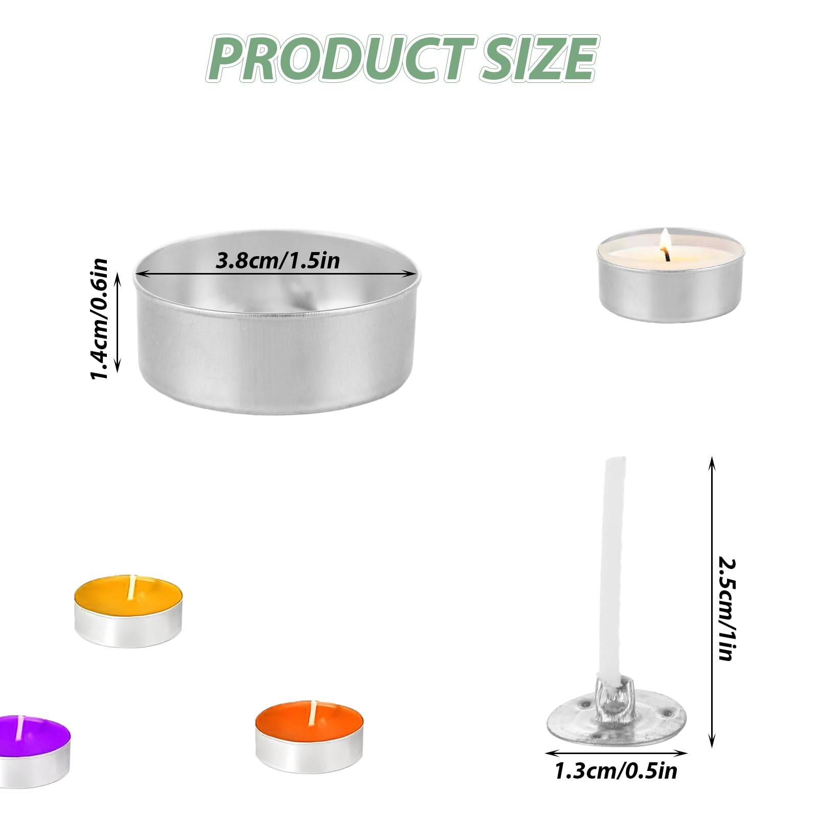 200 Pcs Aluminum Tea Lights Cups, Empty Case Candle Wax Containers, Metal Tea Light Tins with 200 Pcs Candle Wicks, Candle Mold for DIY Candles Making Supplies