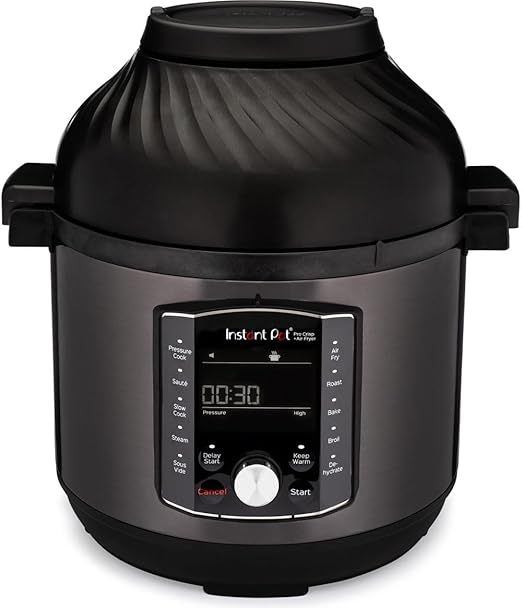 Instant Pot Pro Crisp 11-in-1 Electric Multi-Pot â € "pressure cookerHeißluftfritteuseslow cooksteamgrillDörrgerät and sous-vide machine â €" Black stainless steel1.500 W7.6 L