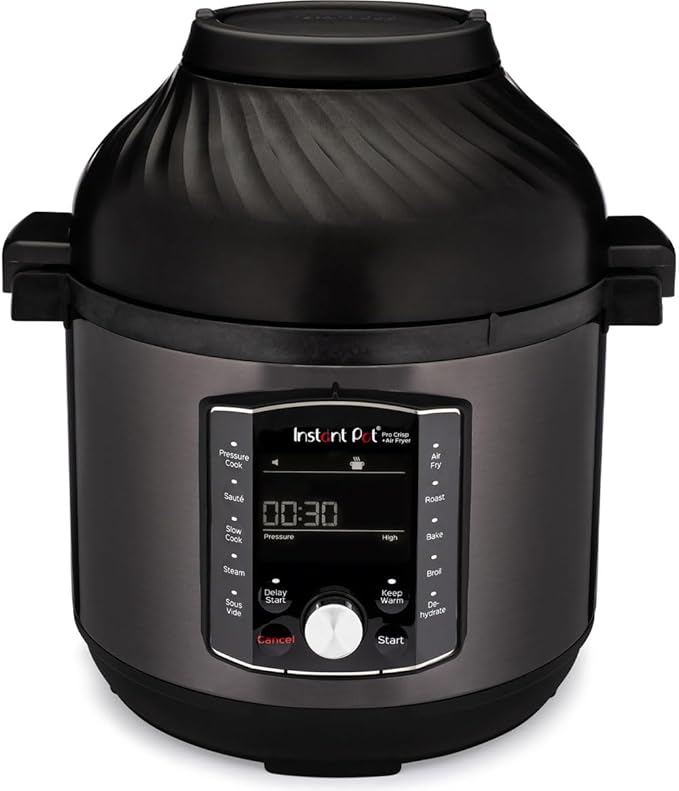 Instant Pot Pro Crisp 11-in-1 Electric Multi-Pot â € "pressure cookerHeißluftfritteuseslow cooksteamgrillDörrgerät and sous-vide machine â €" Black stainless steel1.500 W7.6 L