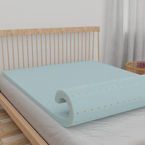 Miniatura 2 de Cubrecolchón de 1.5 pulgadas, cubrecolchón de espuma viscoelástica tamaño individual, cubrecolchón de apoyo equilibrado para molestias de espalda,