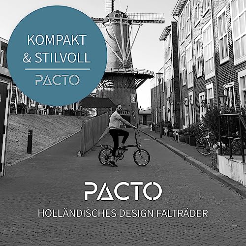 PACTO SIX - Hollandrad Hochwertiges Klappfahrrad 27cm Aluminiumrahmen Bike 20 Zoll Aluminiumräder...