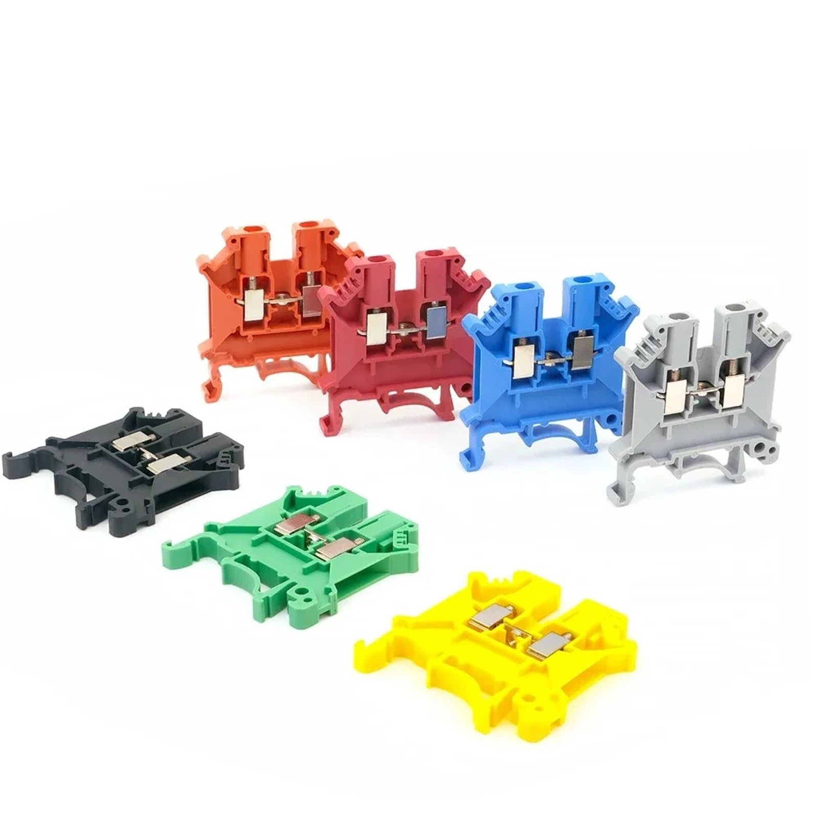 10 bloques de terminales de riel DIN UK-3N, universales, for conexión por tornillo de conductor, conectores de regleta de terminales eléctricas UK3N(Green)