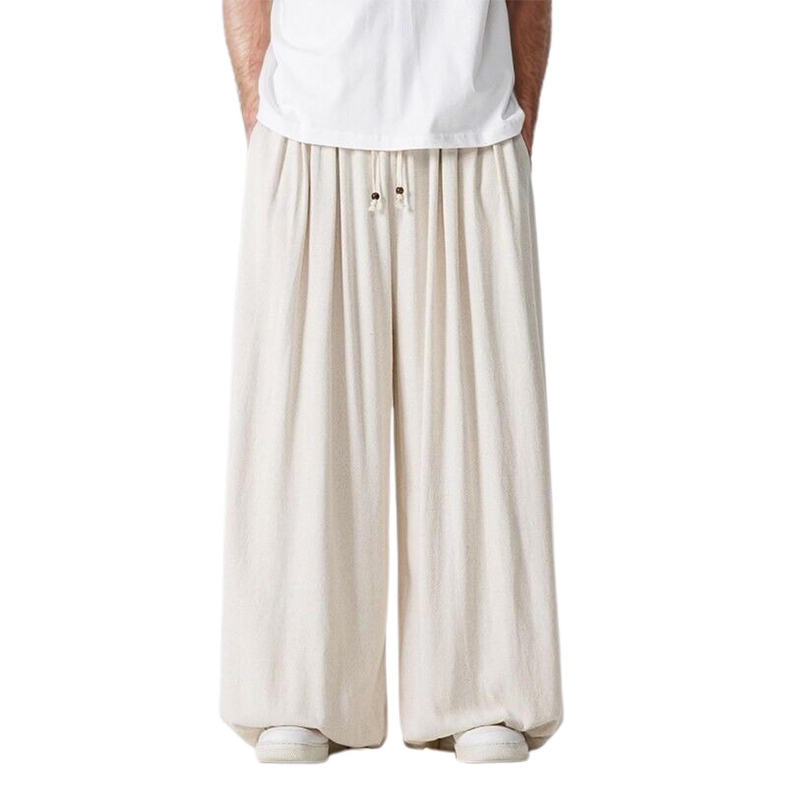 Genérico PantalóN Lino Hombre,Pantalones Hombre,Pantalones Harem Casuales Hombre Cómodos Elásticos Transpirables Ligeros Uso Diario Primavera Verano
