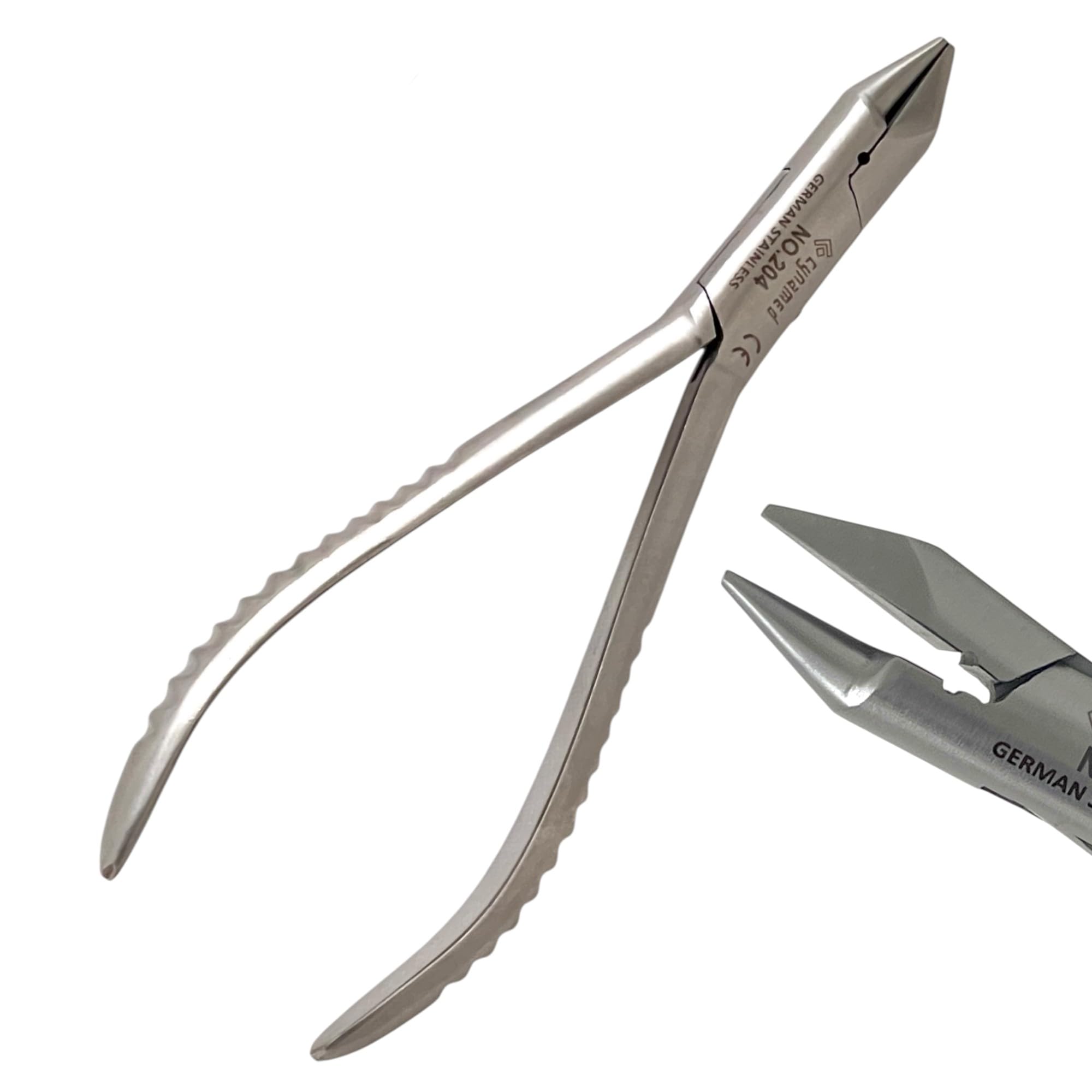 No. 204 Archwire Pliers with Closing Groove, Bird Beak, Ortho Wire Bending Dental Pliers - German Stainless Steel - Autoclave-Safe