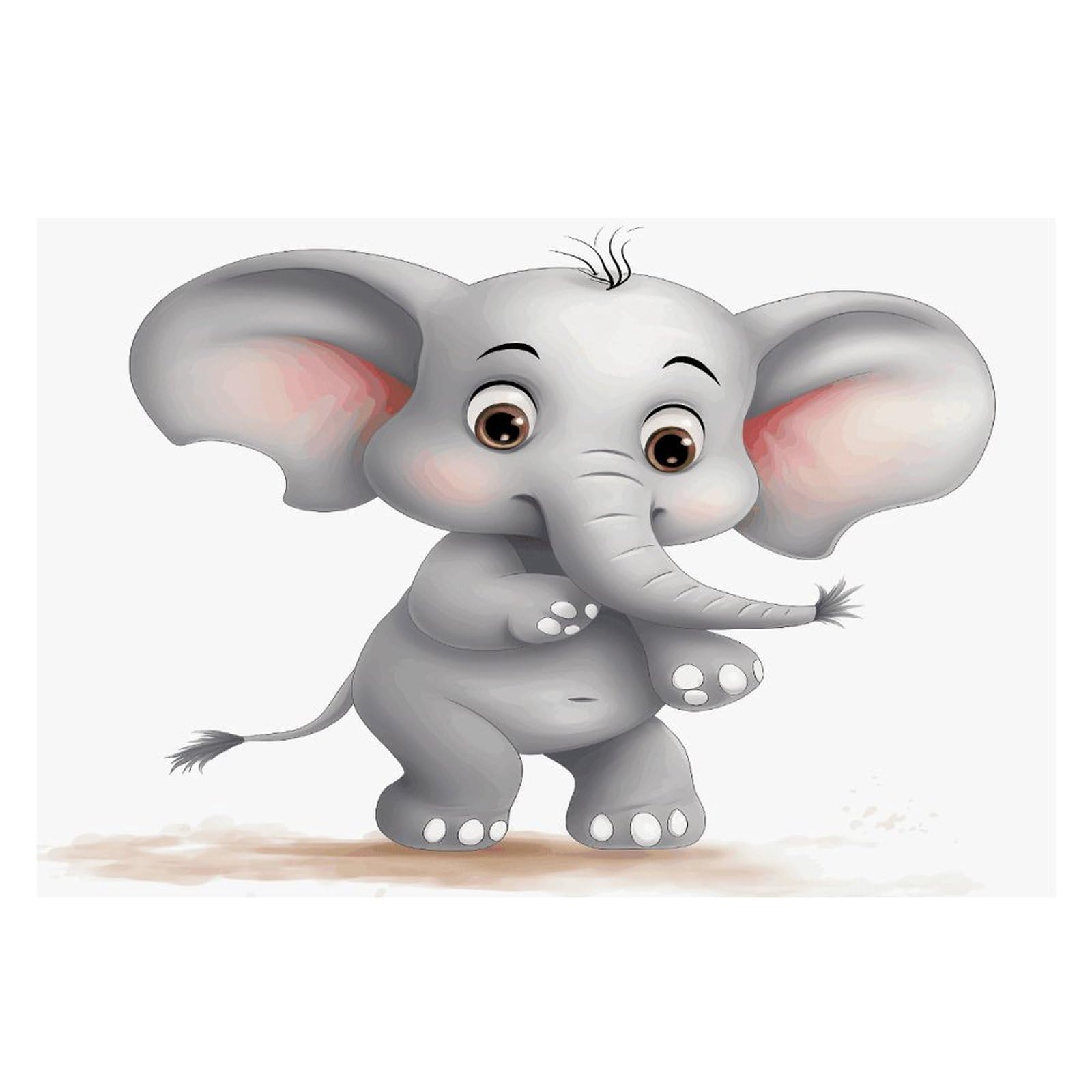 Cute Elephant Placemats Heat-Resistant Washable Place Mats Anti Slip Dining Table Place Mats Wipeable Dining Table Mats Kitchen Decoration Placemats 17.7’’×11.8’’