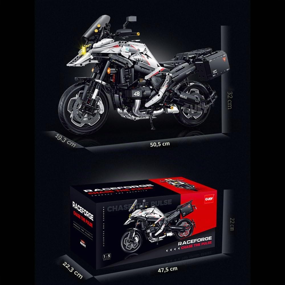 DOYAY Technik Motorrad 1: 5 für R 1300 GS Supermotorrad, G-60548 Technik Motorrad ModeII Bausatz, 2489 TeiIe, für R1300 GS (Originalverpack)