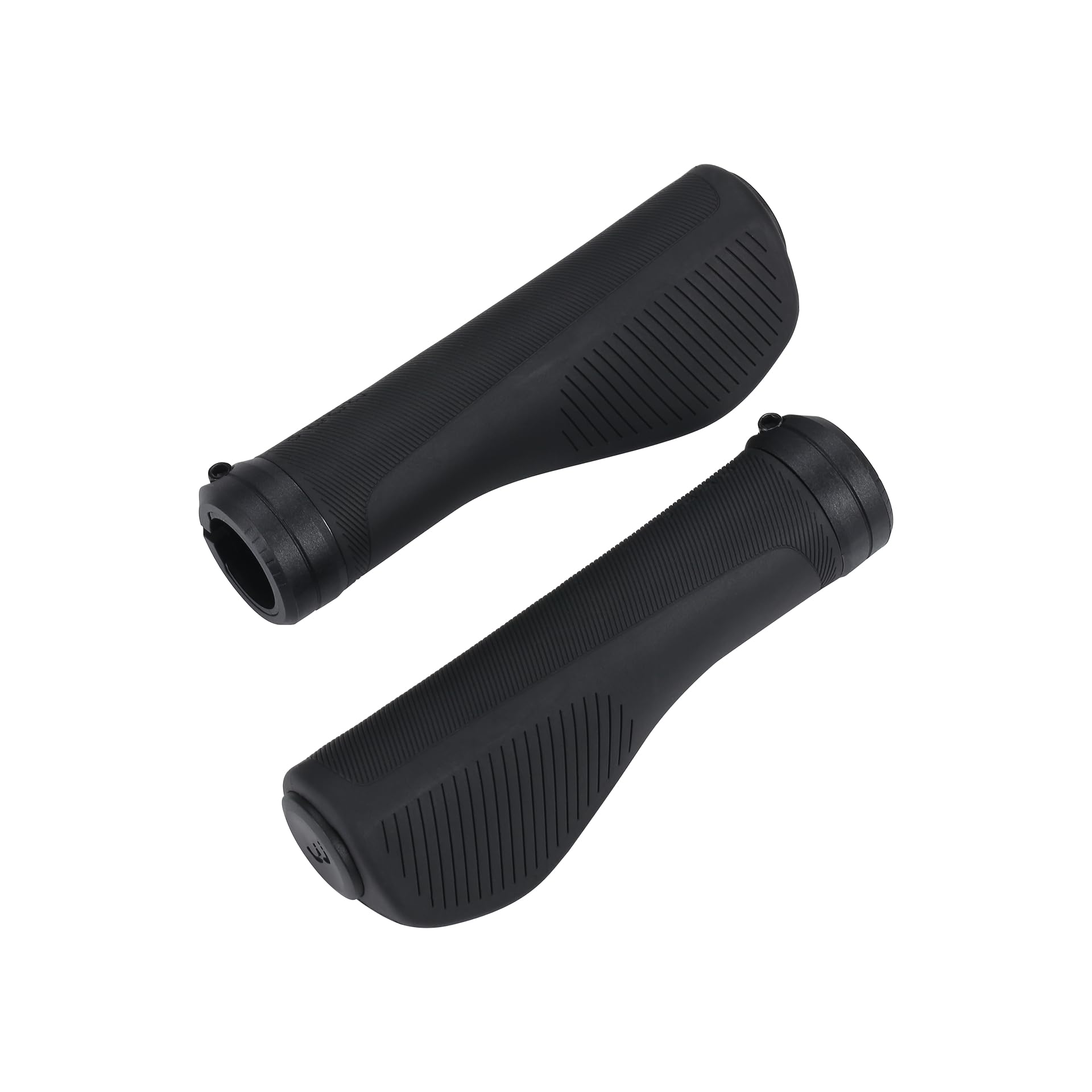 BBB Cycling SteadyComfort Ergonomic Bicycle Grips - 135mm Non-Slip VEXT Rubber Handlebar Grips with Lockring & Open Core Technology - Black - BHG-110