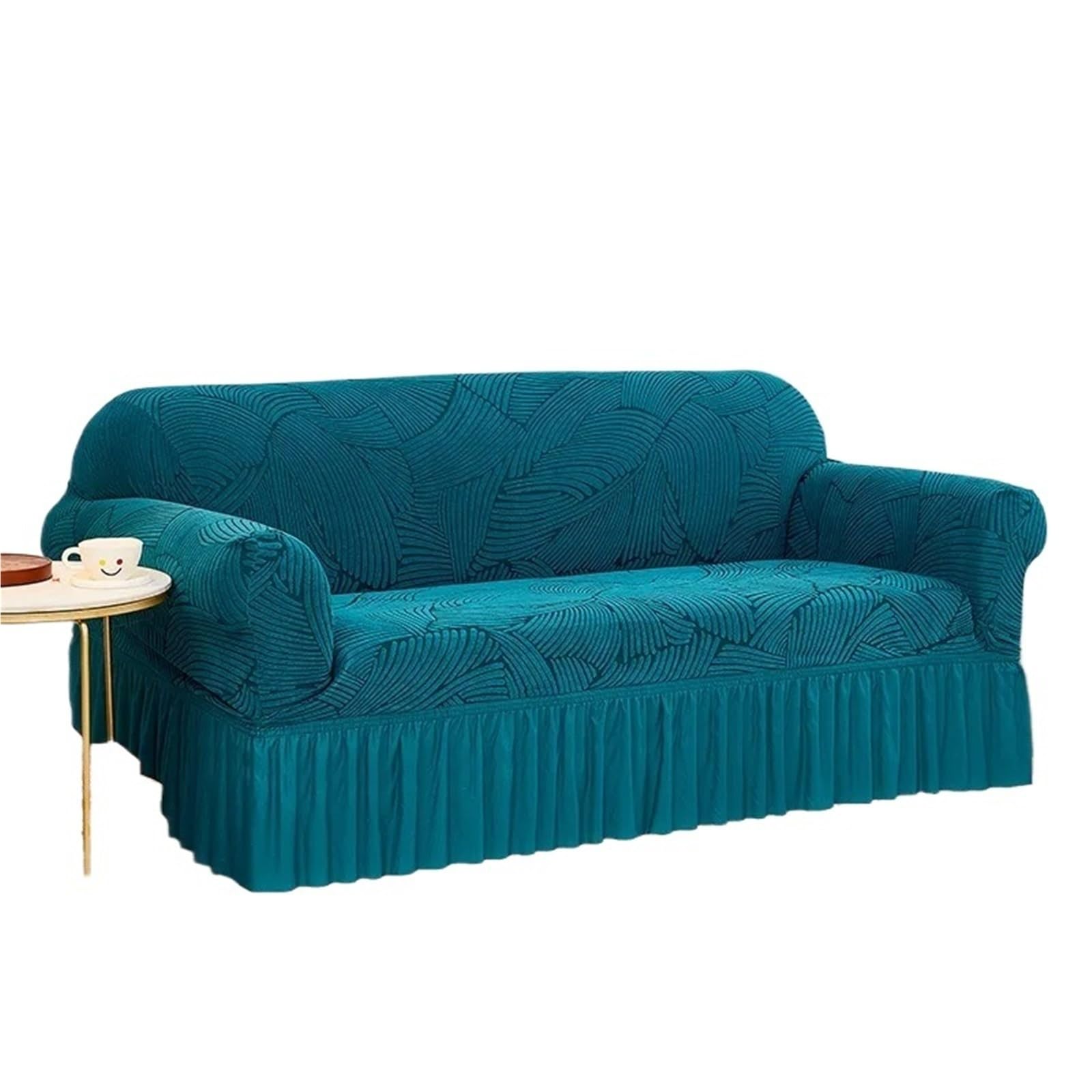 SUBLXPoten Sofa Cover with Skirt 1/2/3/4 Seat Sofa Slipcover with Skirt Easy Fitted for Living Room Couch Cover Washable(Color 13,3-Seater-190-230cm)
