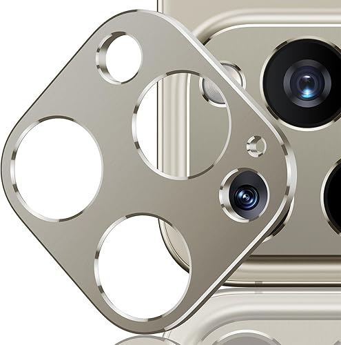 Mothca Paquete de 2 protectores de lente de cámara para iPhone 15 Pro MaxiPhone 15 Pro, sin lente de vidrio, protector de cámara mate de aleación de