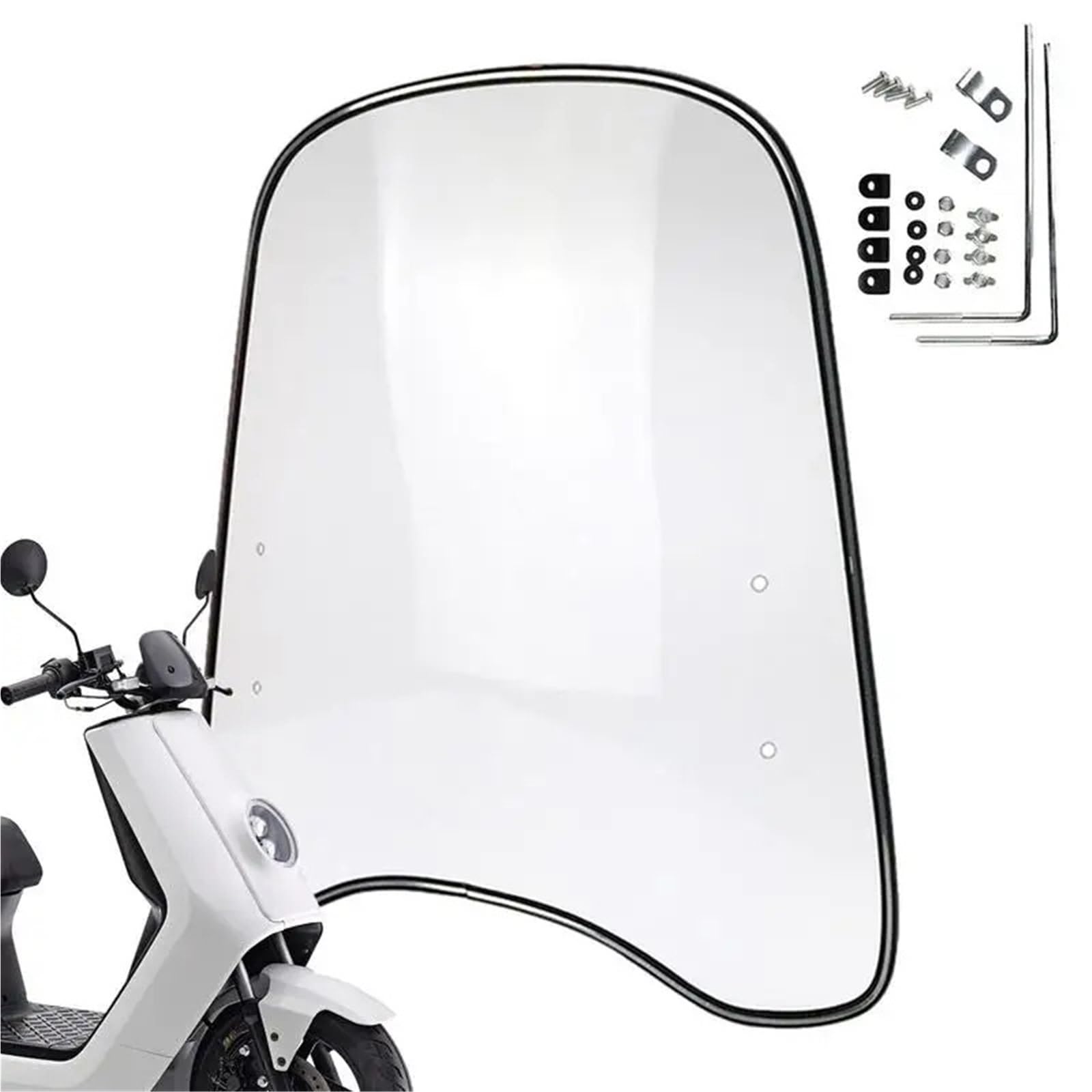 Deflektor motocykla Uniwersalna szyba przednia motocykla duża szyba przednia kompatybilna z motocyklami samochody elektryczne skutery 46x42.5cm Przednia szyba
