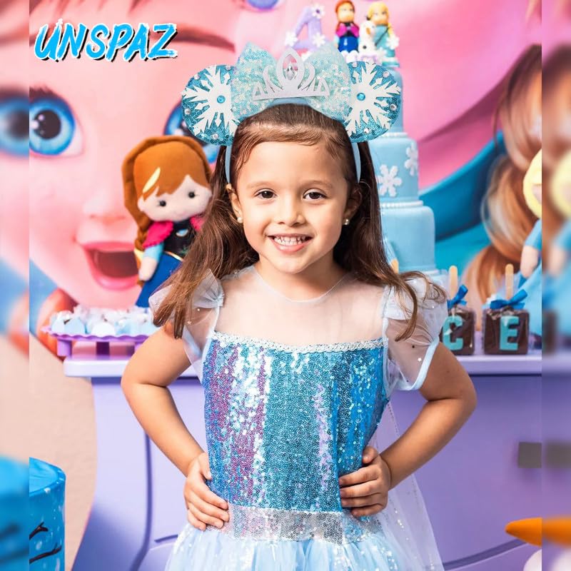 Miniatura 3 de Diadema de orejas de ratón, orejas de ratón de lentejuelas para mujeres y niñas, diadema de lazo brillante para juegos de rol, decoración de fiesta