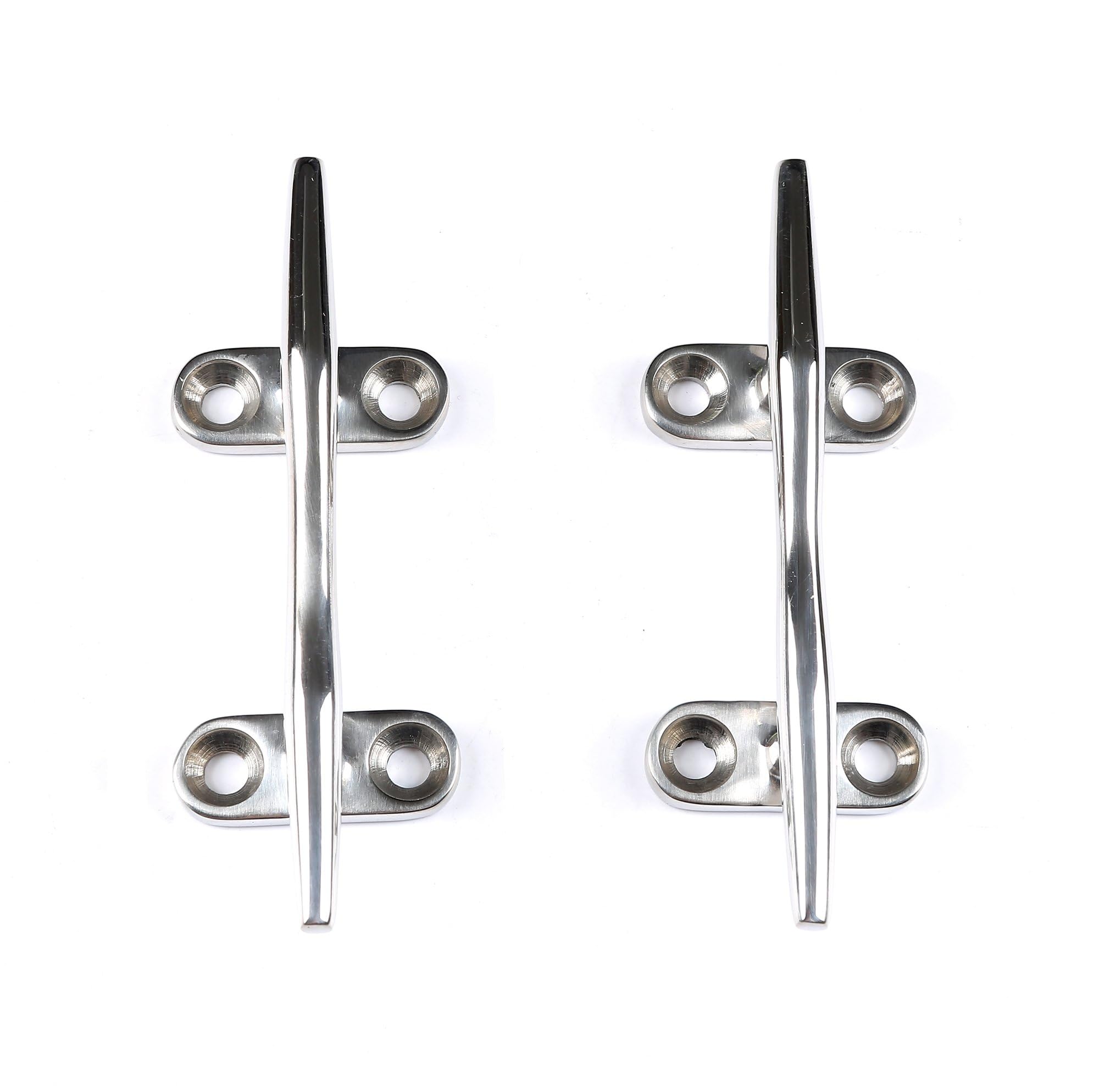 Mxeol Boat Open Base Cleats,4 Inch Marine 316 Stainless Steel Dock Cleats for Boat,Kayaks, Nautical Décor(Pair)