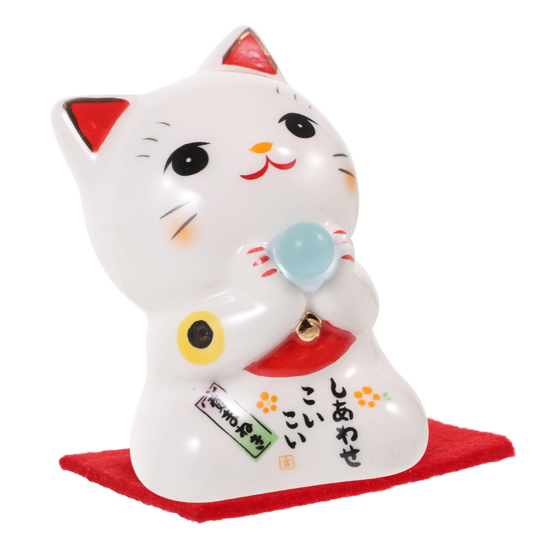TOPBATHY 7 Pièces Chat Chanceux Statue Porte- Chat Maneki Neko Déoration Feng Shui Chinois Décor à La Maison Figurine De Feng Shui Décor Asiatique Mini Céramique Blanche