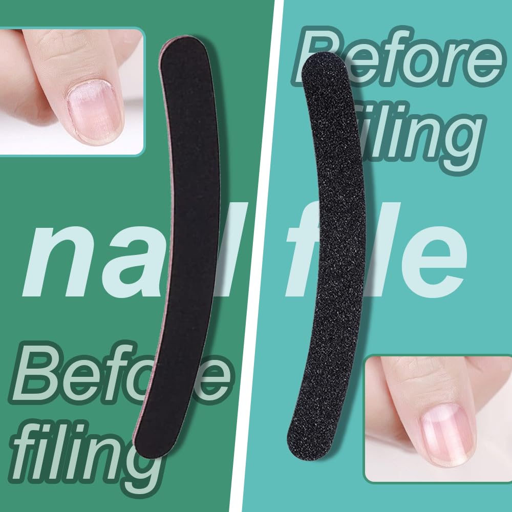 Limes à Ongles Professionnelles, 4 Pcs, Incurvé et Banane, Double Face, Pour le Soin et le Stylisme des Ongles