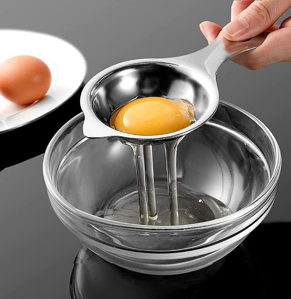 NAIDEV Egg Yolk Separator Egg Yolk White Filter Food Grade Stainless Steel Egg Sieve Kitchen Gadget Cooking/Baker Tool Egg Extractor (1)