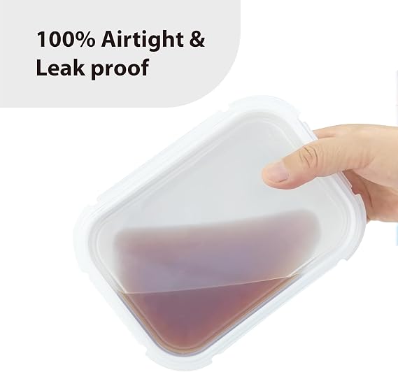 Neoflam Opal Glass 13oz Rectangular Food Storage - Transparent Lid