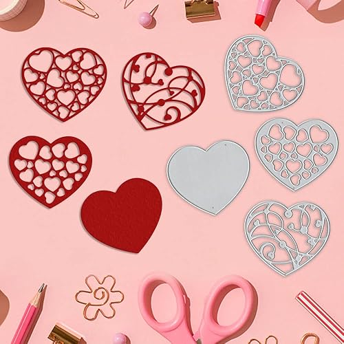 Miniatura 4 de 4 troqueles de corte de metal con fondo de corazón de San Valentín para suministros de fabricación de tarjetas, troqueles para el día de San