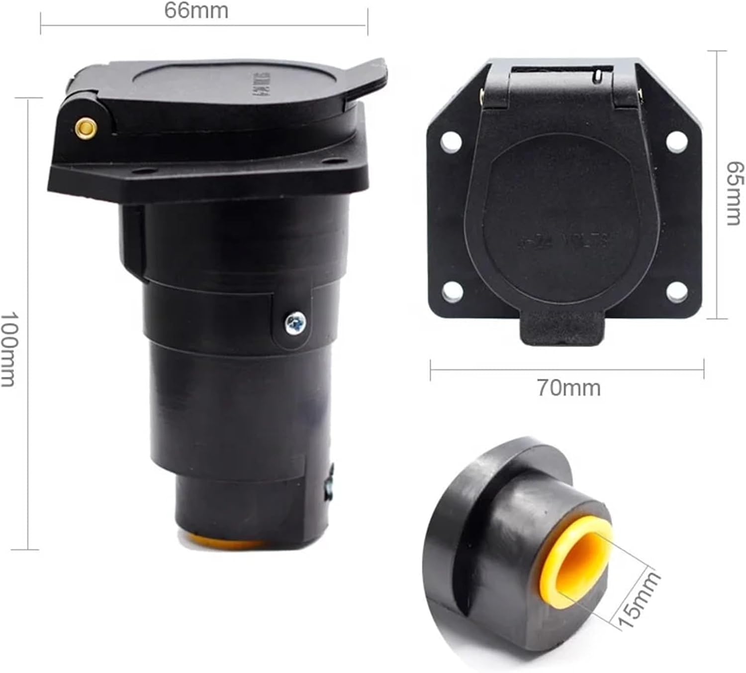 7 Pin RV Trailer Light Plug Trailer Socket Connector Replacement Set Adapter US Plug