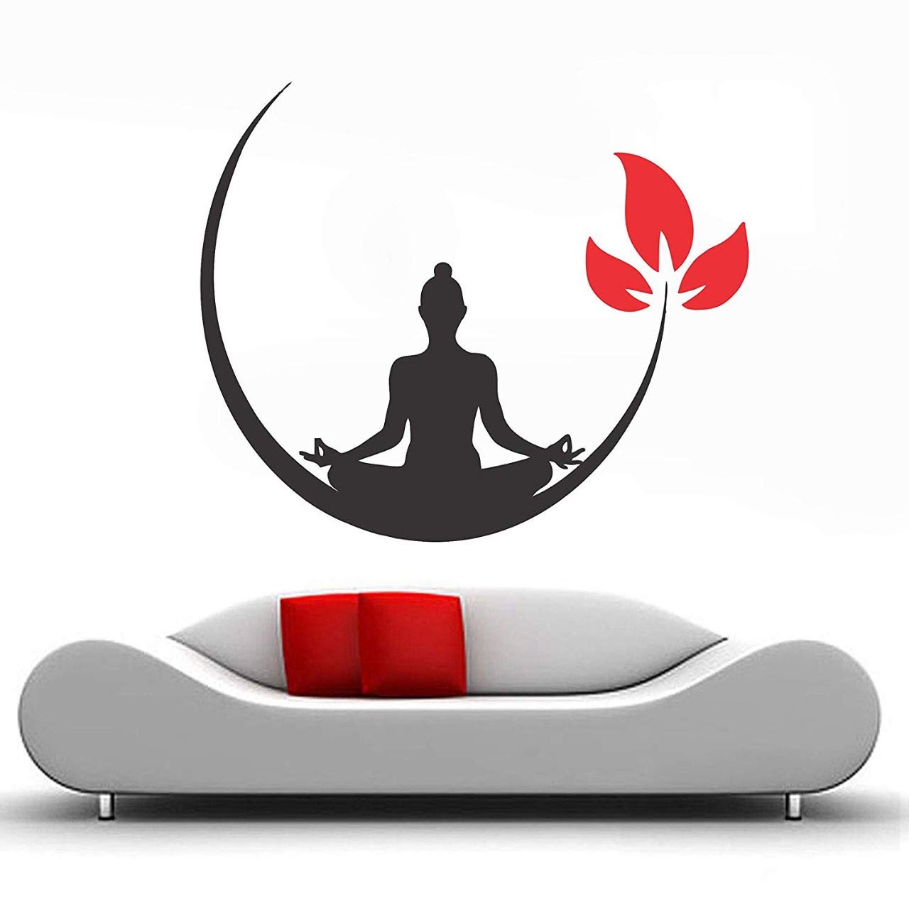 Buy Akki World™ Black and Red Mediating Buddha Wall Stickers Online at