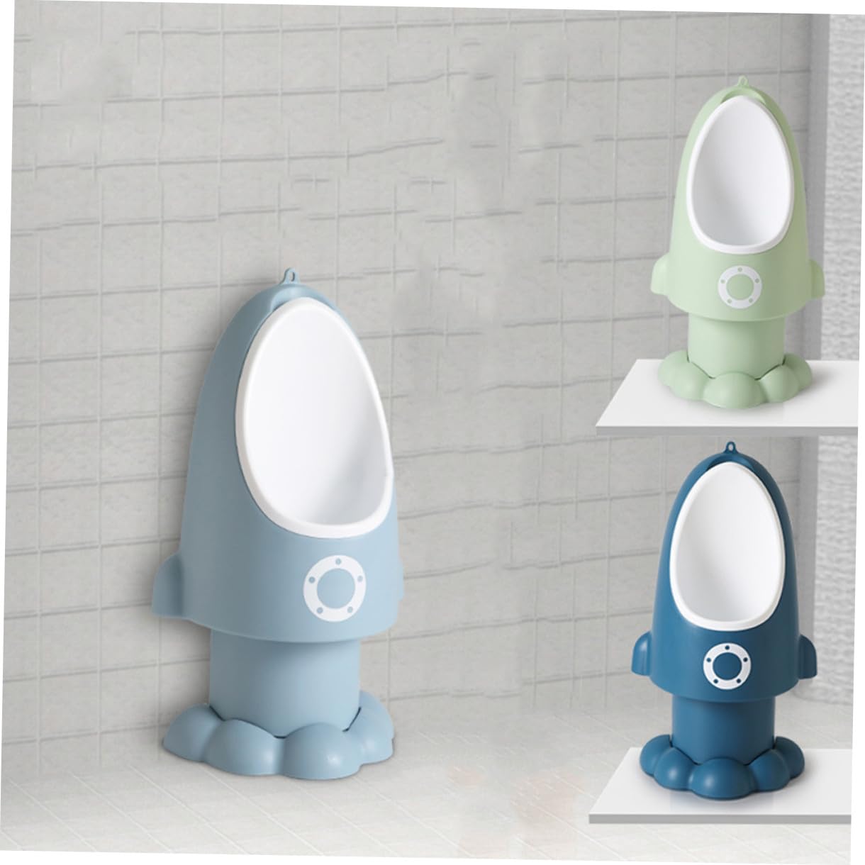 Verstellbares Kinder Urinal Töpfchen aus Pp für Jungen | Raketen Design, Leicht zu Reinigen, Installieren, Fördert Selbstständiges Urinieren