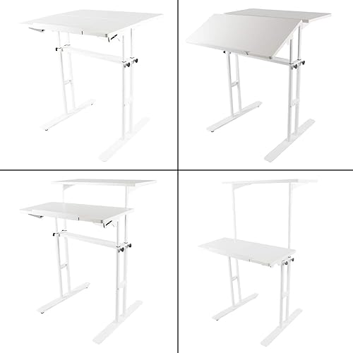 Miniatura 7 de Home Office - Mesa de escritorio con soporte y altura ajustable estación de trabajo para estar de pie y sentado