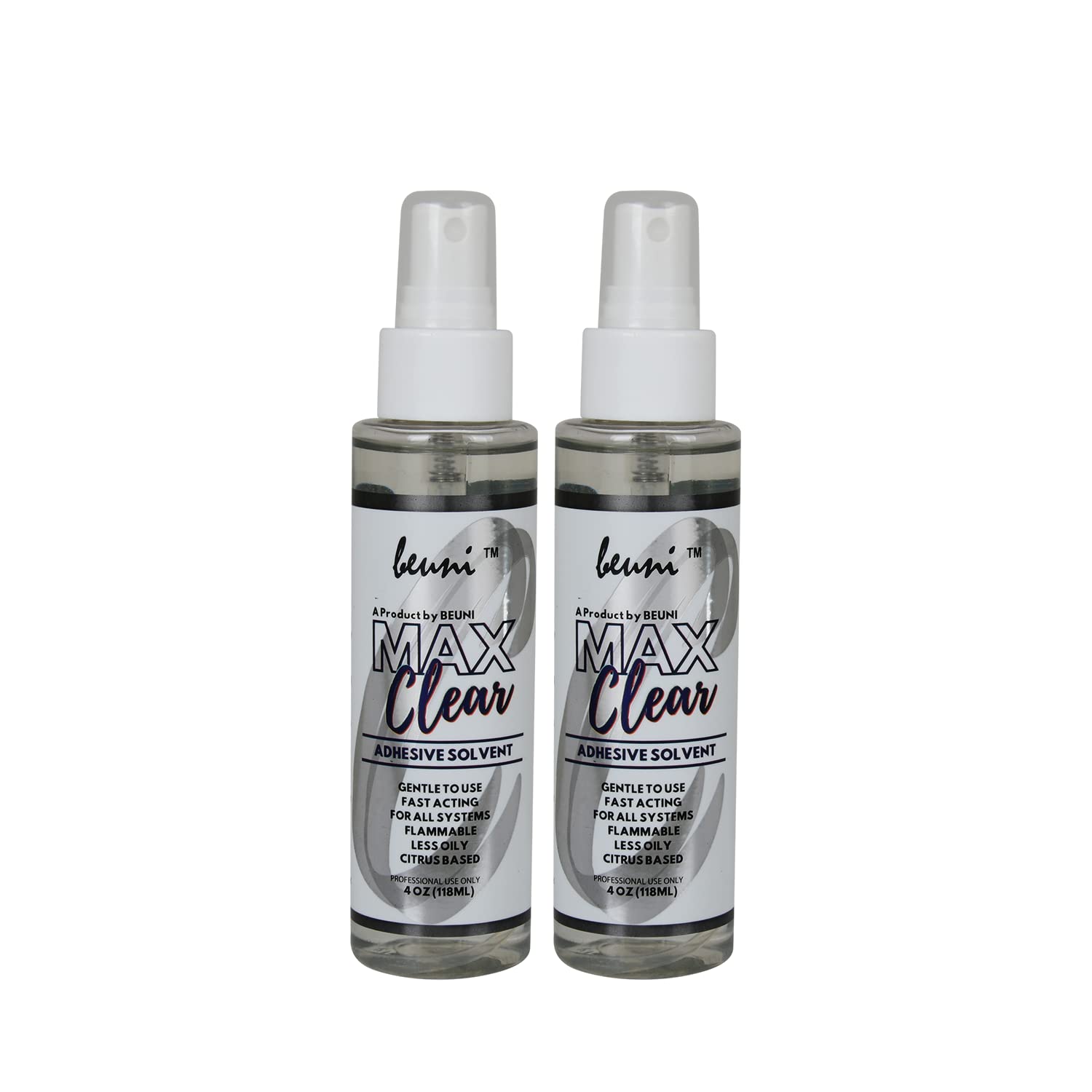 Max Clear C22 Wig Glue Remover Spray | Adhesive Remover For Hair Patch & Wigs | Fast-Acting | Citrus Flavour Solvent | Skin Friendly With No Side Effect (Pack of 2, 118ml)