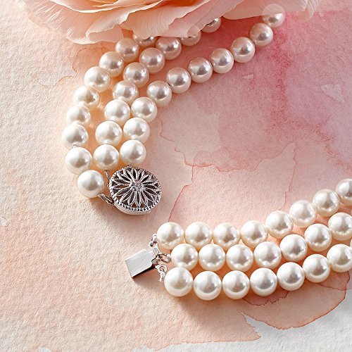 Ross-Simons 6-12mm Shell Pearl Graduated 3-Strand Necklace with Sterling Silver3