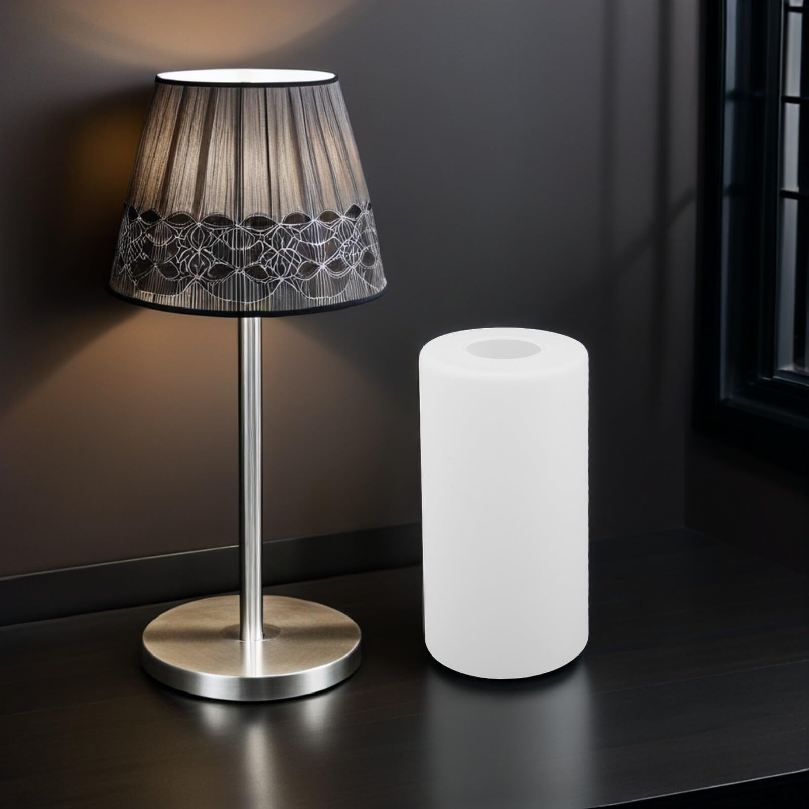 Pantalla Cilíndrica de Vidrio Esmerilado para Lámpara E27 Diámetro 100 MM X Altura 200 MM Cubierta de Repuesto Resistente al Calor para Lámparas de Mesa y Pie Iluminación