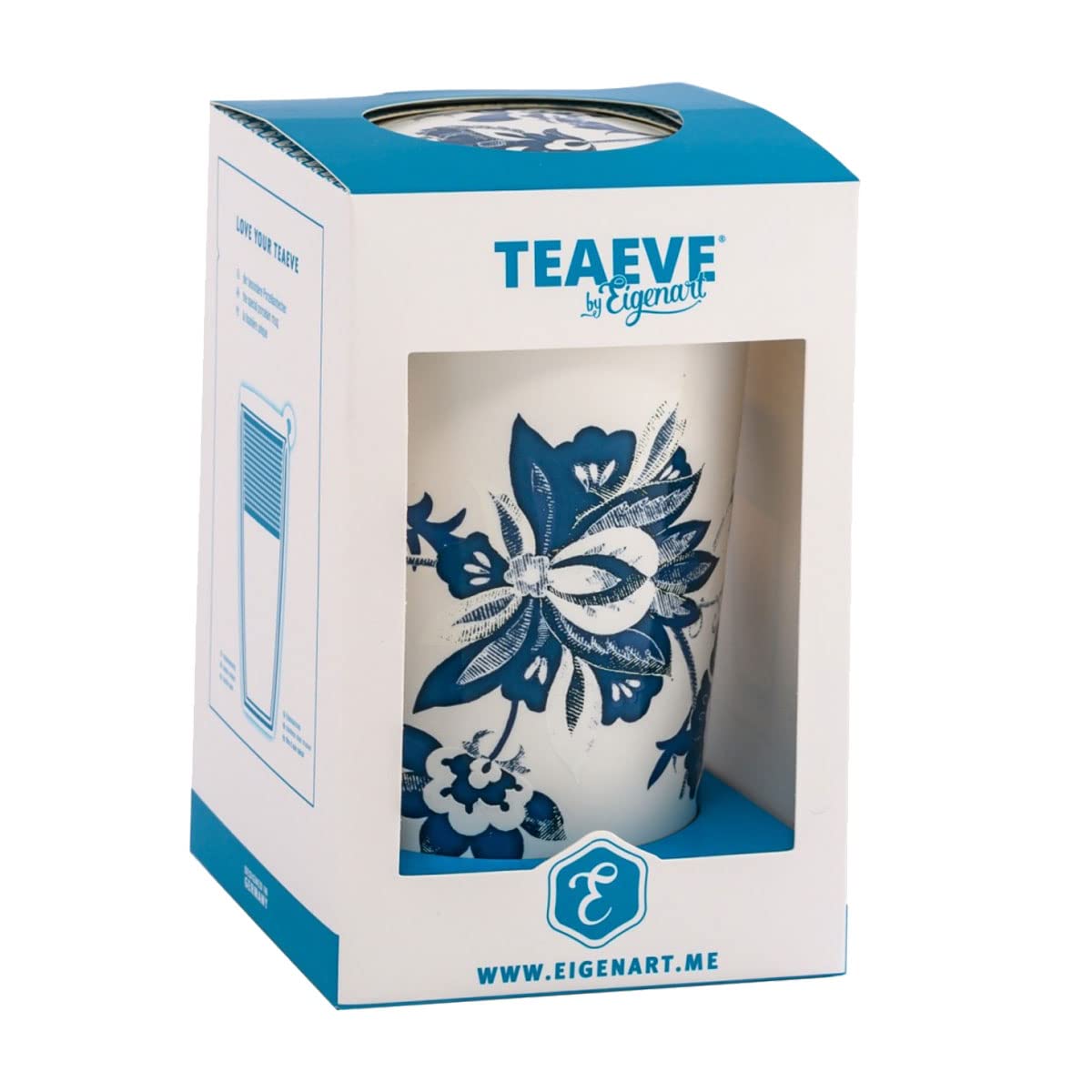 Eigenart Teaeve Luna White - Taza de té con colador y tapa, en caja de regalo